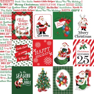 10 Assorted Sheets! Carta Bella Paper Co. Dear Santa Collection, 12X12 Double-sided Sheets, Retro/Vintage Christmas Papercraft
