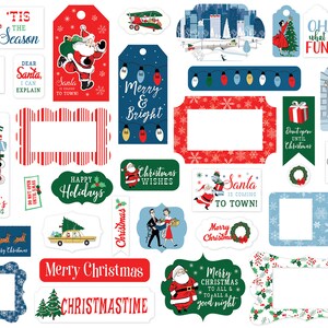 Carta Bella Merry Christmas Collection Frames & Tags, 33 Pieces, Christmas Die Cuts, Christmas Scrap and Papercraft