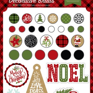 Carta Bella Celebrate CHRISTMAS Collection Decorative Brads, Christmas/Holiday Scrapbooks, Cards and Papercrafts