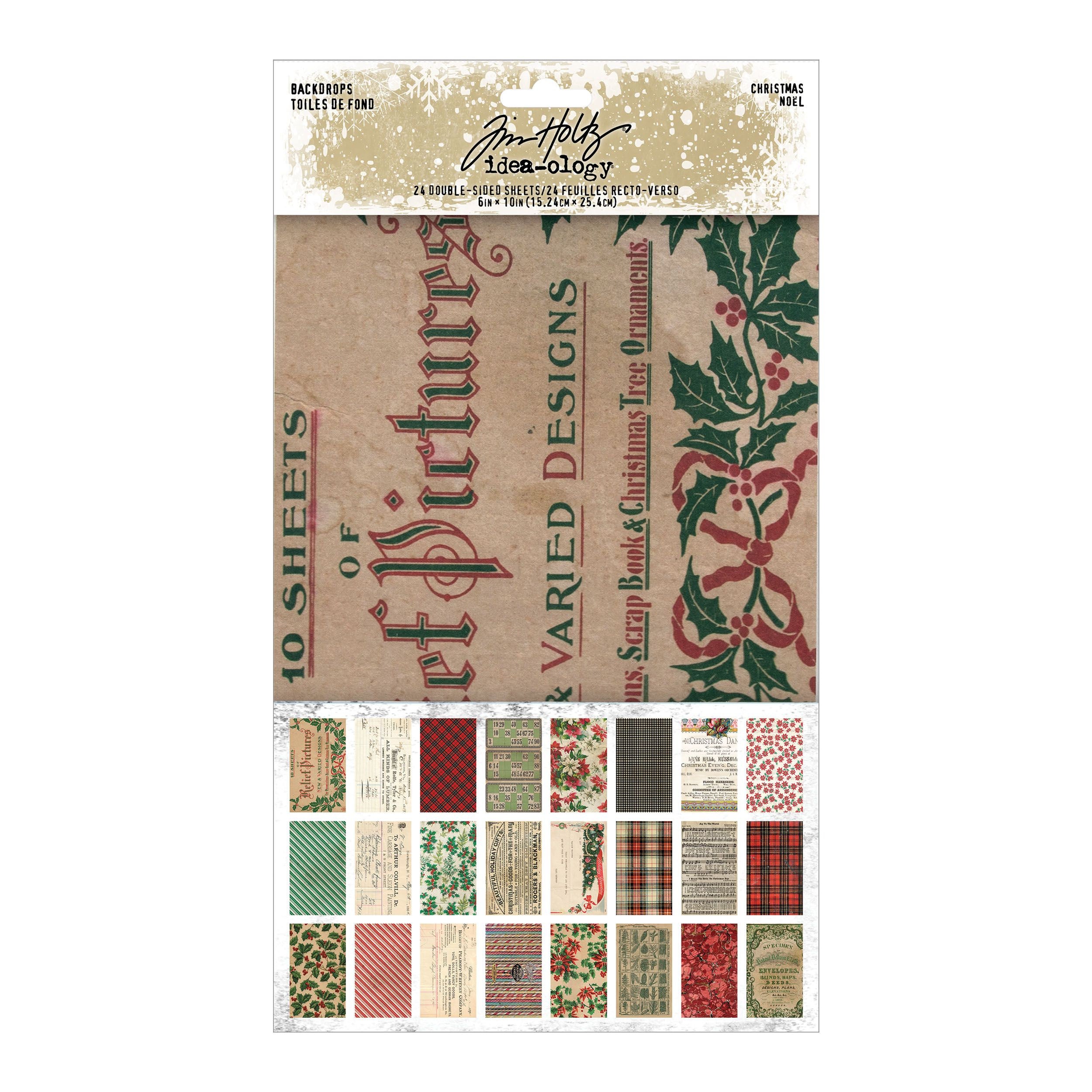Tim Holtz Idea-ology Backdrops Christmas 2022 6 X - Etsy