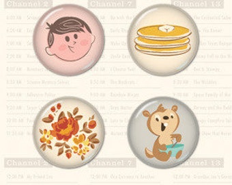 October Afternoon Saturday Mornings Collection Tin Pins, Self Adhesive Metal Pins, Paper Crafting, Scrapbook Embellishment