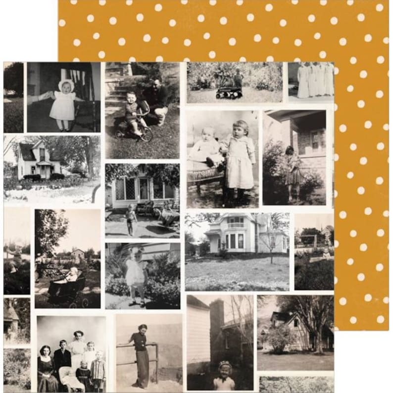 May include: A collage of black and white photographs featuring families, children, and homes. The photos are arranged in a grid pattern and have a vintage aesthetic.