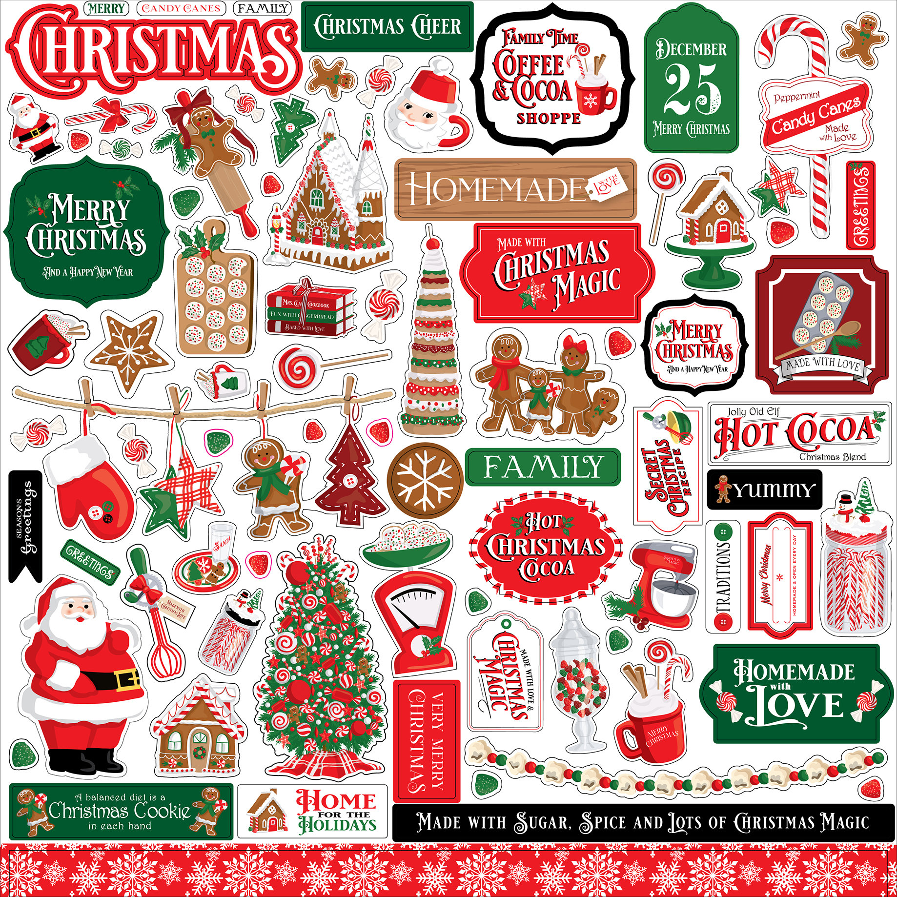 Retro Christmas Stickers – Paper Hearts Planner Co.