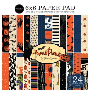 Carta Bella Hocus Pocus Collection 6 X 6 Paper Pad, 24 double-sided sheets, Halloween Scrap and Papercraft