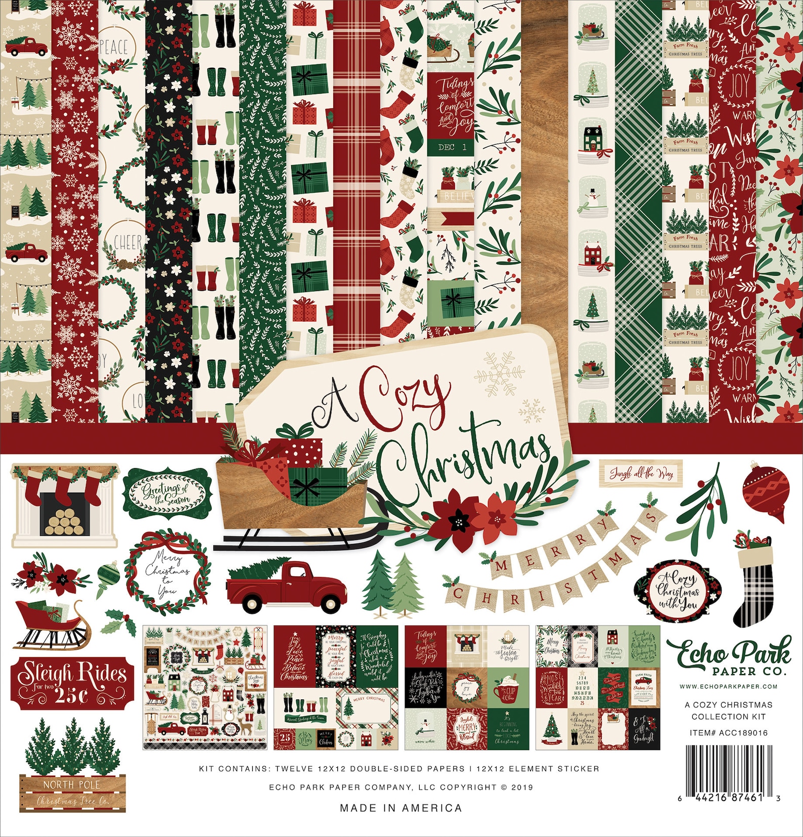Echo Park Paper Co. A Cozy Christmas Collection Kit Twelve Etsy
