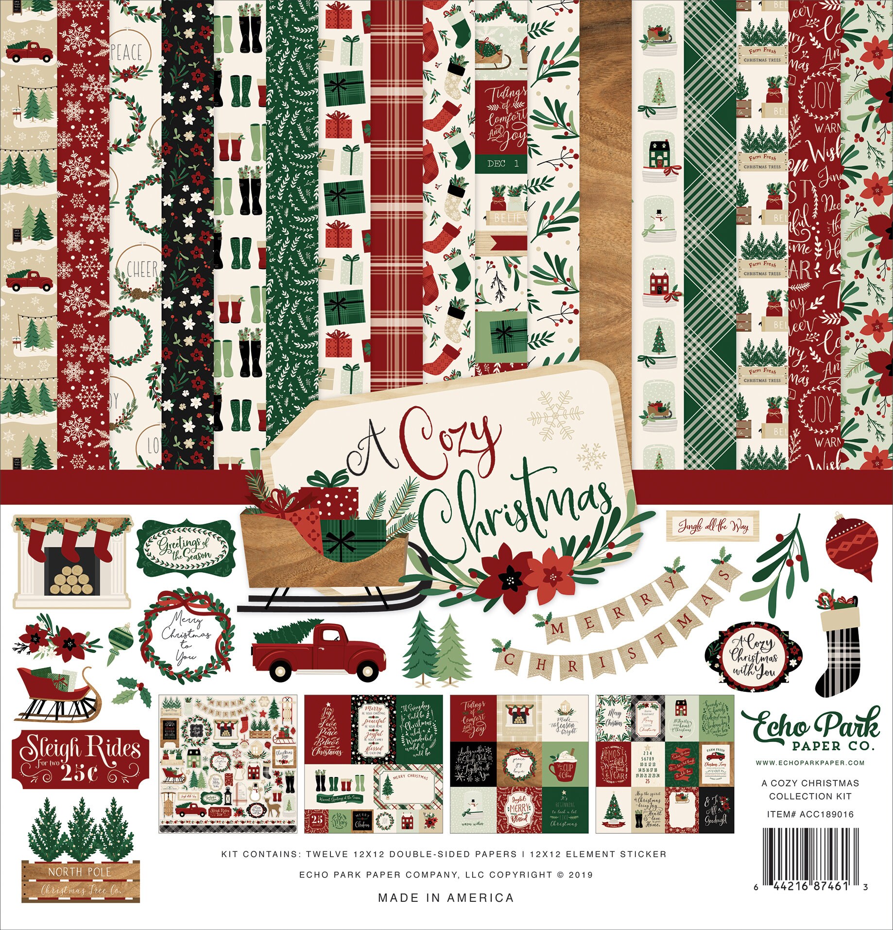 Echo Park Paper Co. 'twas the Night Before Christmas Volume 1 Element  Stickers, 12X12 Sticker Sheet, Christmas Stickers, Christmas Scrap 