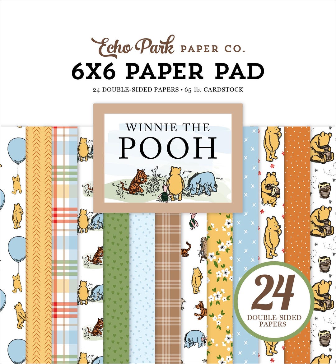 Echo Park Paper Co. Winnie the Pooh Collection 6X6 Pad, 24 Double-sided ...