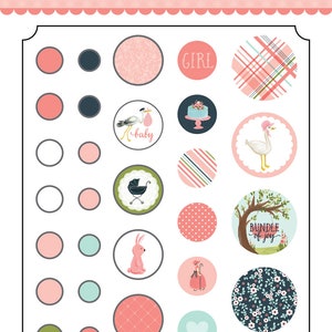 Carta Bella rock-a-bye BABY Decorative Brads, Baby Girl Theme Scrapbooks, Cards and Papercrafts