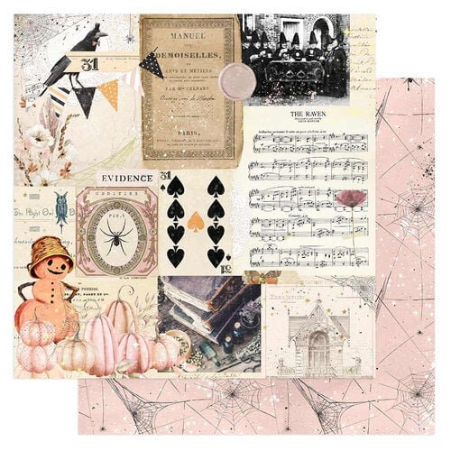 Prima Marketing Inc. Twilight Collection by Frank Garcia 8 X 8 Paper Pad,  24 Sheets, Vintage/retro Halloween Scrapbook and Papercraft 