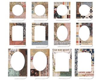 Tim Holtz idea-ology Layer Frames, "Montage", 12 Pieces, Vintage Inspired Assemblage, Collage and Papercraft, Tim Holtz Layer Frames Montage