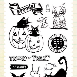 Carta Bella Designer Stamps, Trick or Treat Collection, Halloween Stamps, Halloween Papercrafting