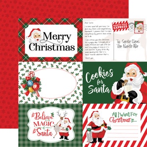 5 Assorted Sheets! Carta Bella Paper Co. Dear Santa Collection, 12X12 Double-sided Sheets, Retro/Vintage Christmas Papercraft