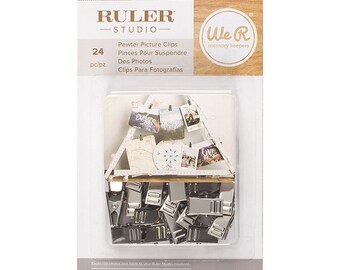 Pewter Metal Clips, We R Memory Keepers Pewter Picture Clips, 24 Metal Clips