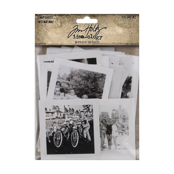 Tim Holtz idea-ology Snapshots Volume 2, 36 Pieces, Vintage Inspired Photo Cards, Tim Holtz Snapshots Volume 2, Vintage Inspired Photos