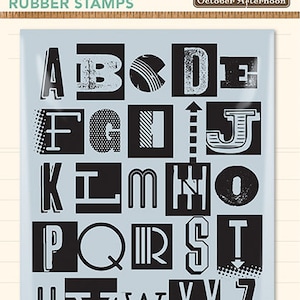 October Afternoon Public Libary Collection, Alphabetical Order Rubber Stamp Set, Library and School Theme Scrapbooking and Paper Crafting