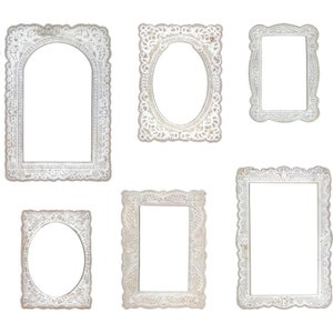 Tim Holtz idea-ology Baseboard Frames, "Lace", 6 Pieces, Vintage Inspired Assemblage/Crafting, Tim Holtz Lace Baseboard Frames