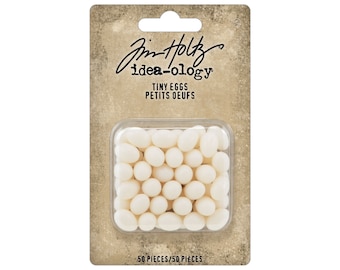 Tim Holtz idea-ology Tiny Eggs, 50 Pieces, Vintage Inspired Assemblage, Miniature Eggs, Tim Holtz Easter and Springtime Assemblage