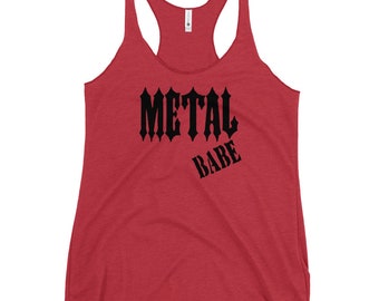 Metal Babe Stamp Black (Women's Racerback Tank)