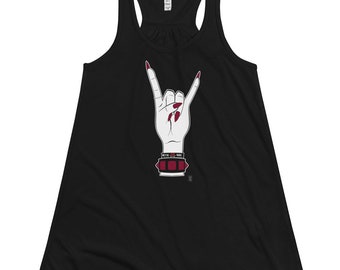 Metal Babe Horns (Women's Flowy Racerback Tank)