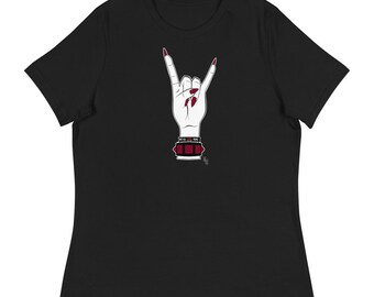 Metal Babe Horns (Women's Relaxed T-Shirt)