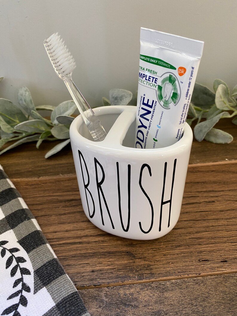 Ceramic Toothbrush Toothpaste Holder BRUSH Rae Dunn Inspired Etsy