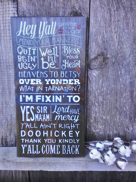Southern Sayings Home Decor Wood Sign Hand Painted 12 x Etsy