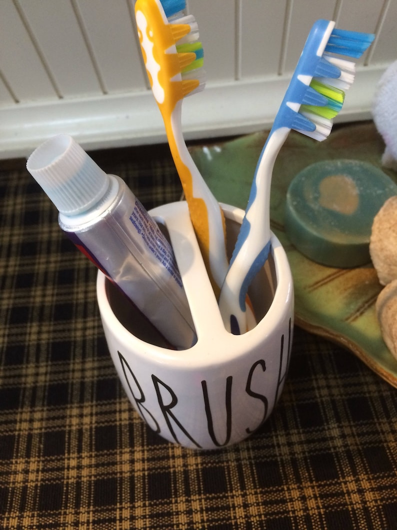 Ceramic Toothbrush Toothpaste Holder BRUSH Rae Dunn Inspired Etsy