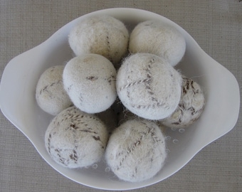 Felted Laundry Dryer Balls from Alpaca Wool, Handmade Chemical-Free Reusable, Package of 3, Baby Safe