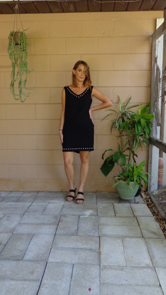 black dress with silver studs