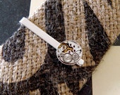 Steampunk Tie Bar / Clip. Vintage Watch Movement. Silver Men's Accessories. Gifts for Men.