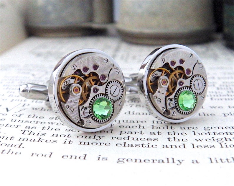 Steampunk Cufflinks With Vintage Watch Mechanisms & Light Etsy