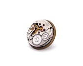 Steampunk Tie Tack / Lapel Badge / Tie Pin / Brooch. Vintage Watch Movement Bronze Pin Badge. Wedding Accessory.