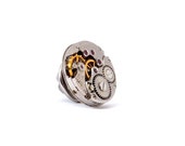 Lapel Badge / Tie Pin. Vintage Watch Movement Pin Badge. Steampunk, Cosplay, Wedding.