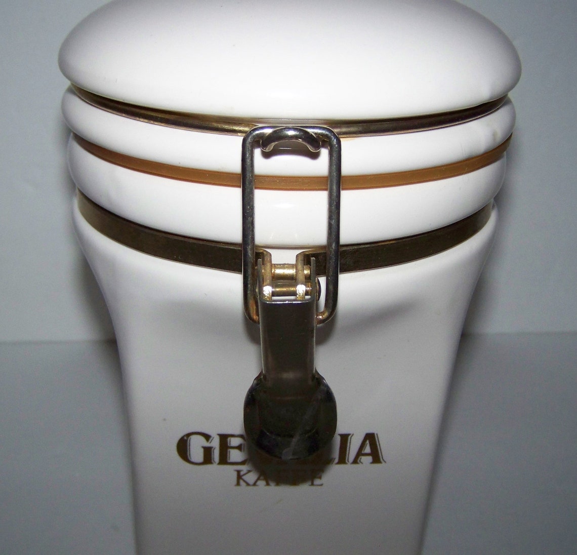 Vintage Gevalia white ceramic coffee canister Etsy