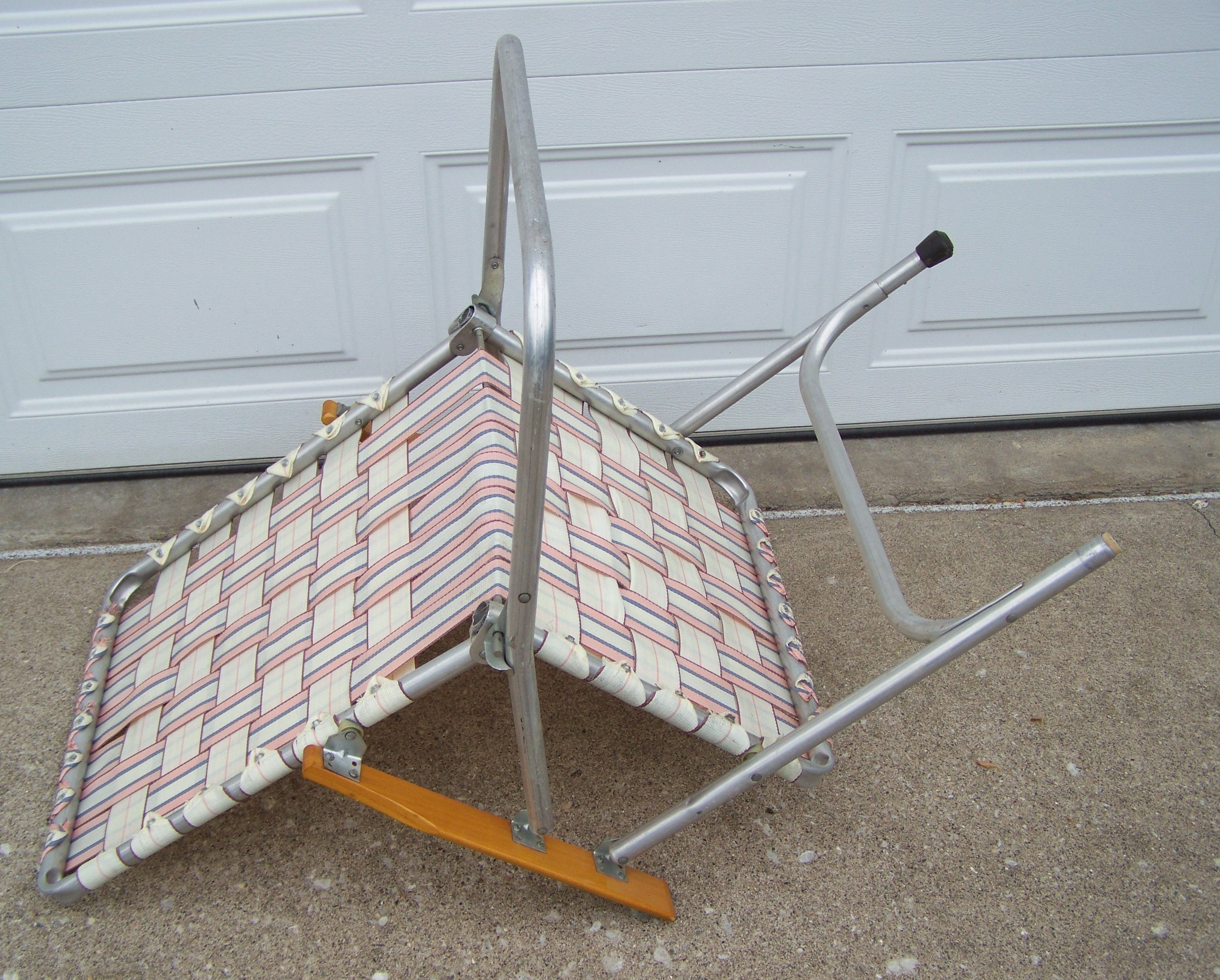 Correas de tejido de aluminio vintage plegables silla de patio | Etsy