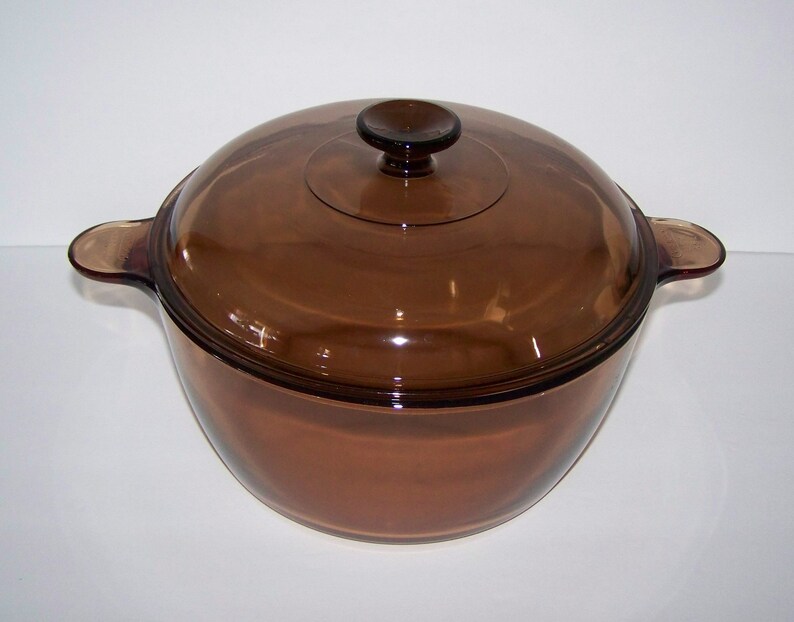 Corning Visions Amber Cookware 4.5 L Stock Pot Glass Dutch Etsy