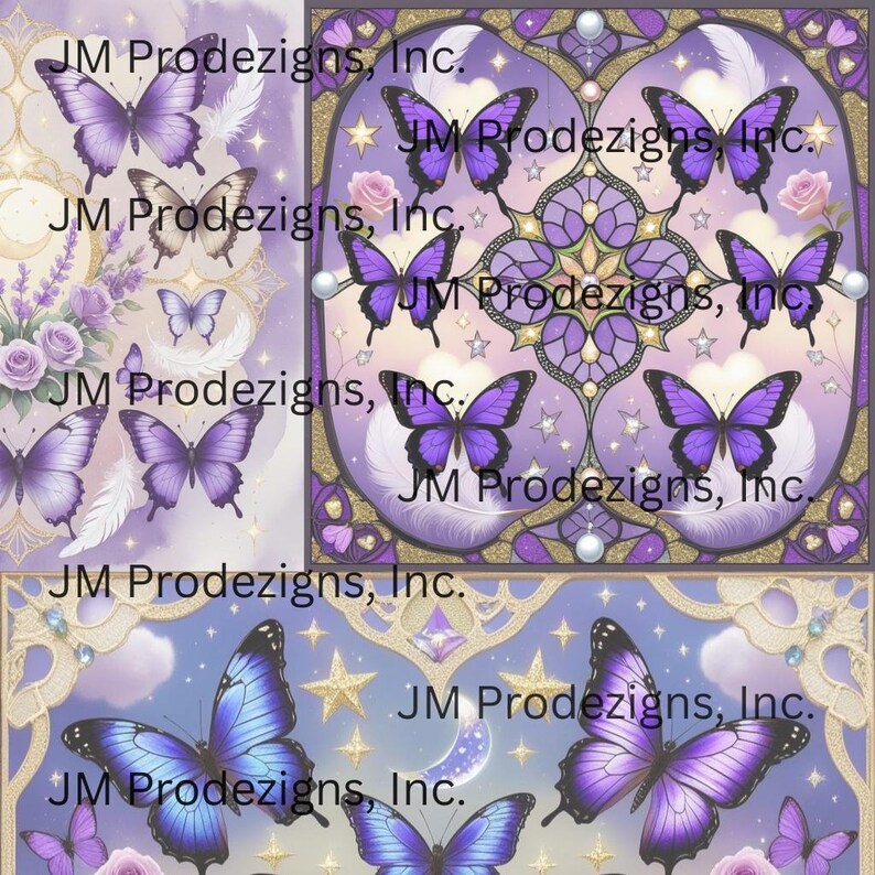 Purple Butterfly Designs and Patterns: Print-ready Crafting (PDF ...