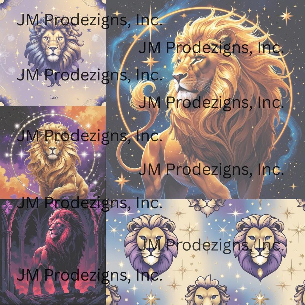 Leo Zodiac Images & Patterns Bundle: Print-ready (PDF Download) - Etsy