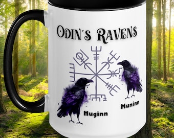 Odin's Raven Mug, Viking Norse Mythology Gift