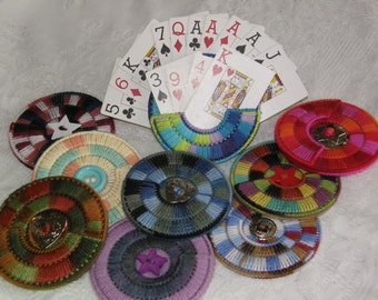 Playing card holders, card holders, round playing card holders