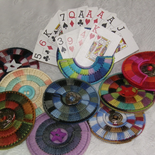 Playing card holders, card holders, round playing card holders