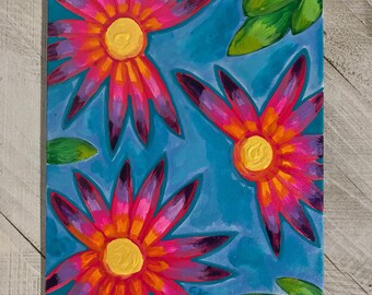 abstract flower art etsy