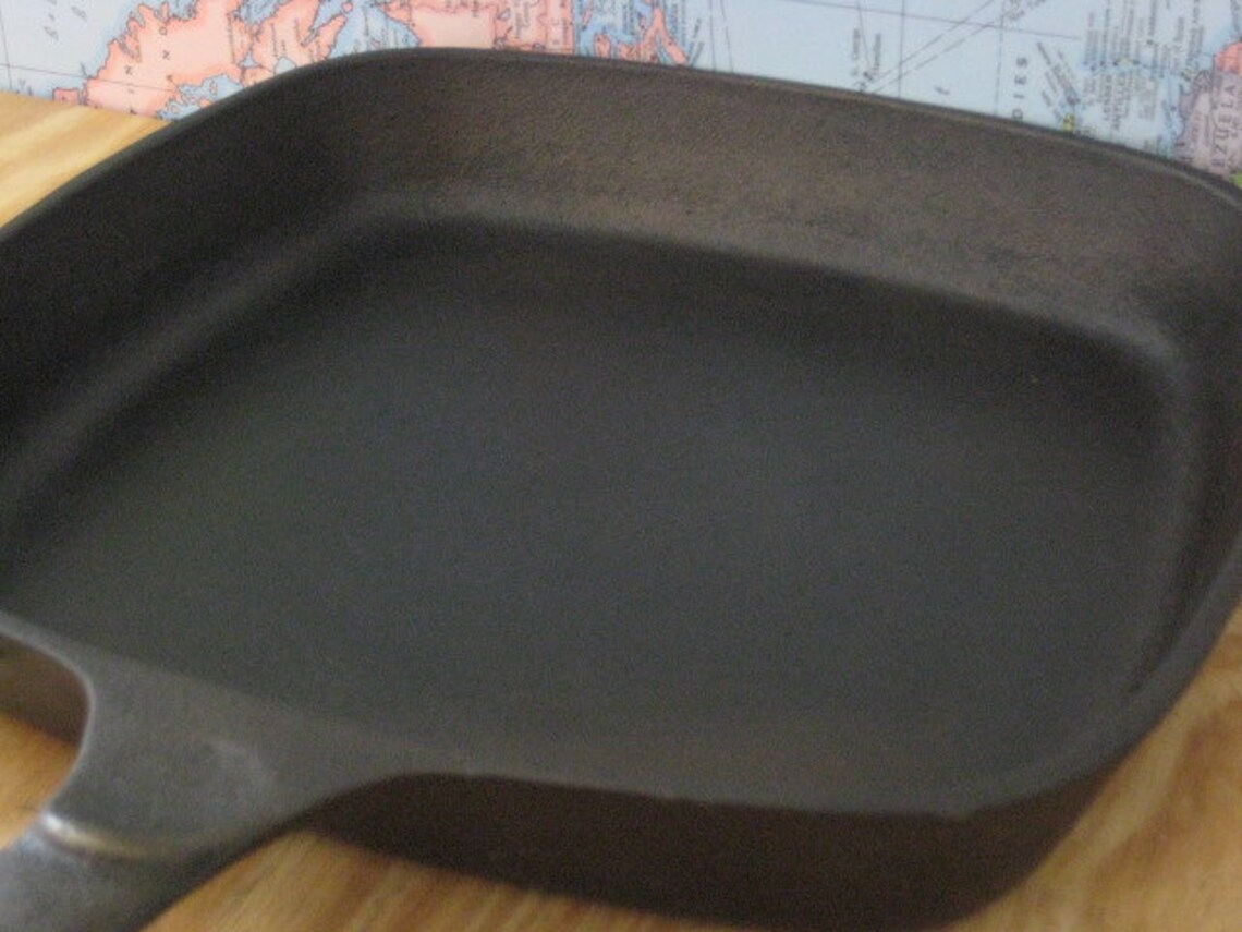 Wagner Ware Griswold Double Logo Square Skillet Etsy