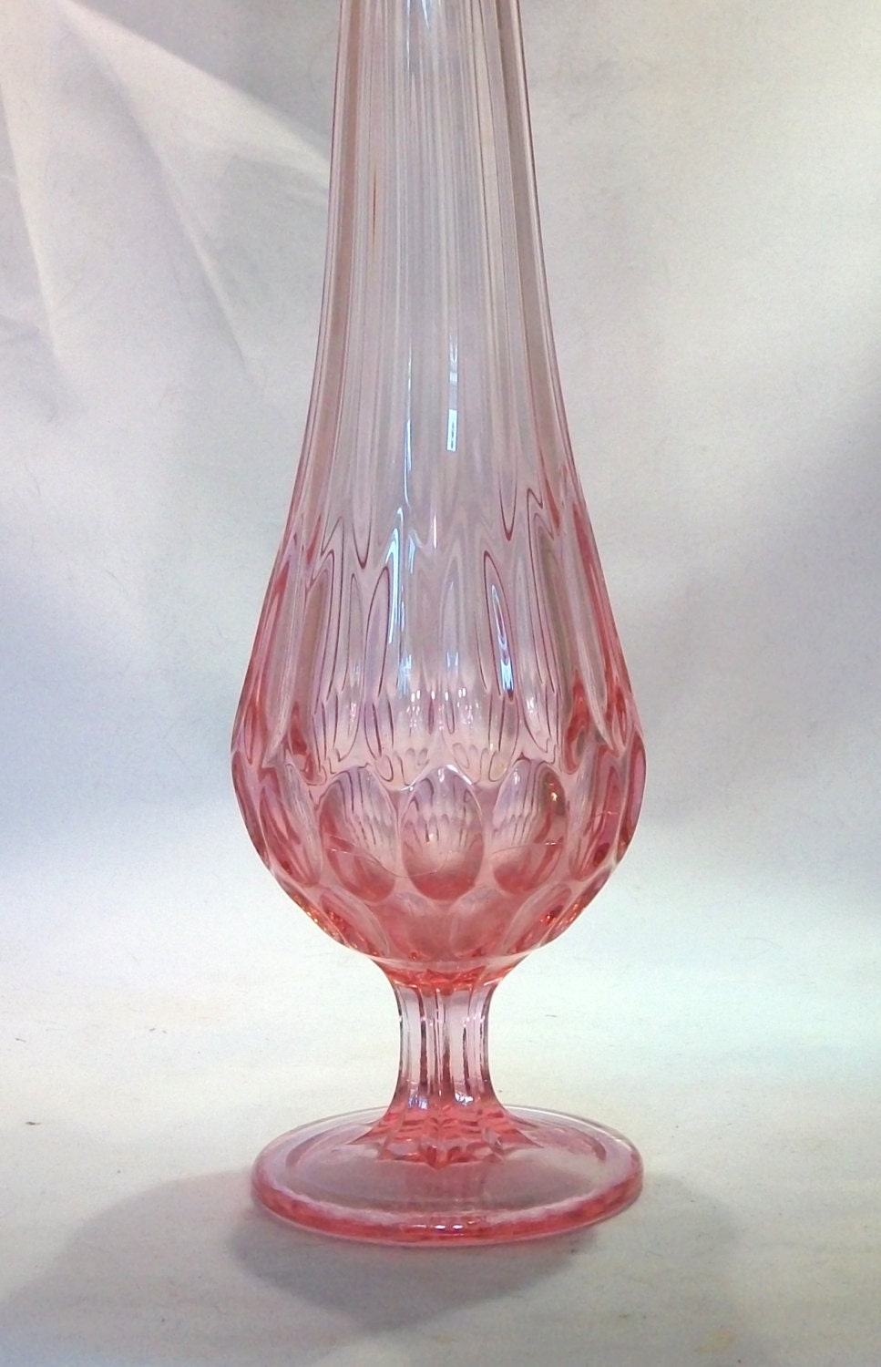 Tall Pink Glass Swung Vase 1960's Viking Glass Tall Pink Etsy