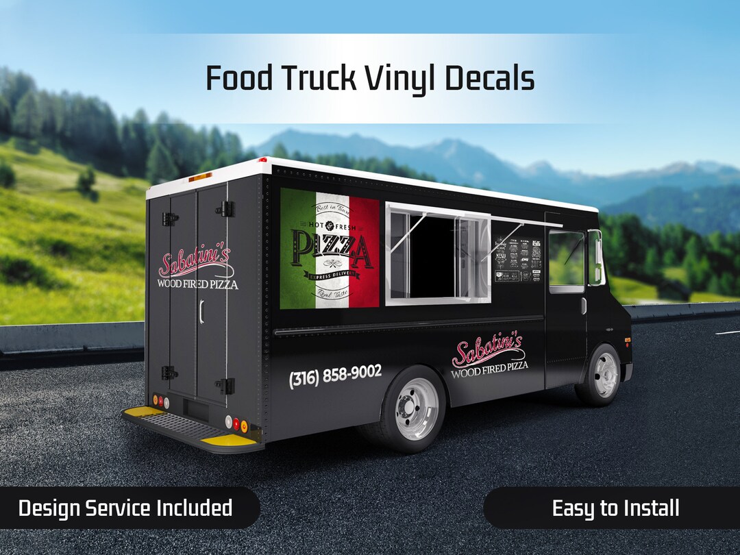 Food Truck Custom Decals, Custom Design and Mockups Included Premium