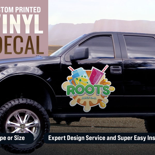 Premium Full Color Custom Shape Printed Vinyl Decal, Business Logo Decal, Cars Trucks Trailer, Cut to Any Shape, Any Size, Quality Laminated