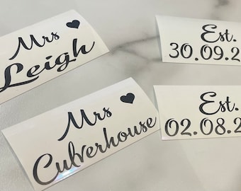 Personalized Wedding Shoe Decals: Name & Date Stickers. ALL DELIVERY times are ETSY estimates.