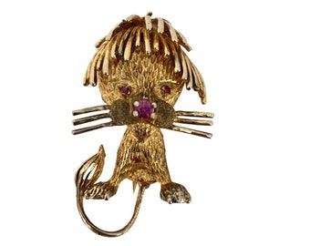 Les Bernard Lion Brooch in Sterling