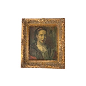 Signed Portrait of A Woman Circa 1970&#39;s