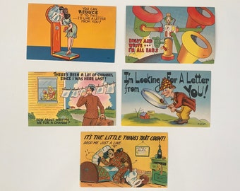 1950's Write Soon Postcards-Lot of 5